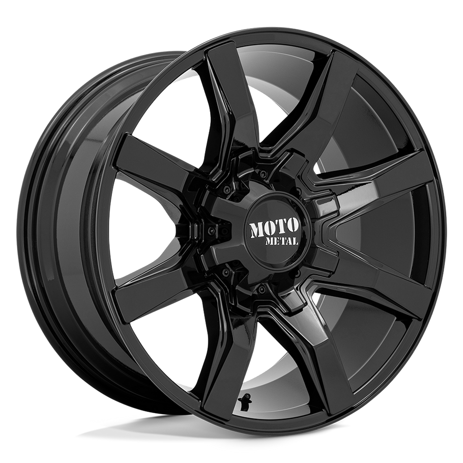 Moto Metal MO804 SPIDER 20x10 ET12 5x127/139.7 78.10mm GLOSS BLACK (Load Rated 1134kg)