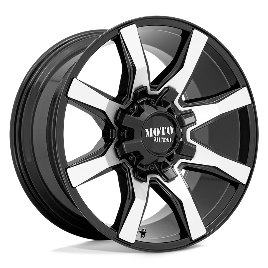 Moto Metal MO804 SPIDER 20x10 ET12 8x170 125.10mm GLOSS BLACK MACHINED (Load Rated 1678kg)