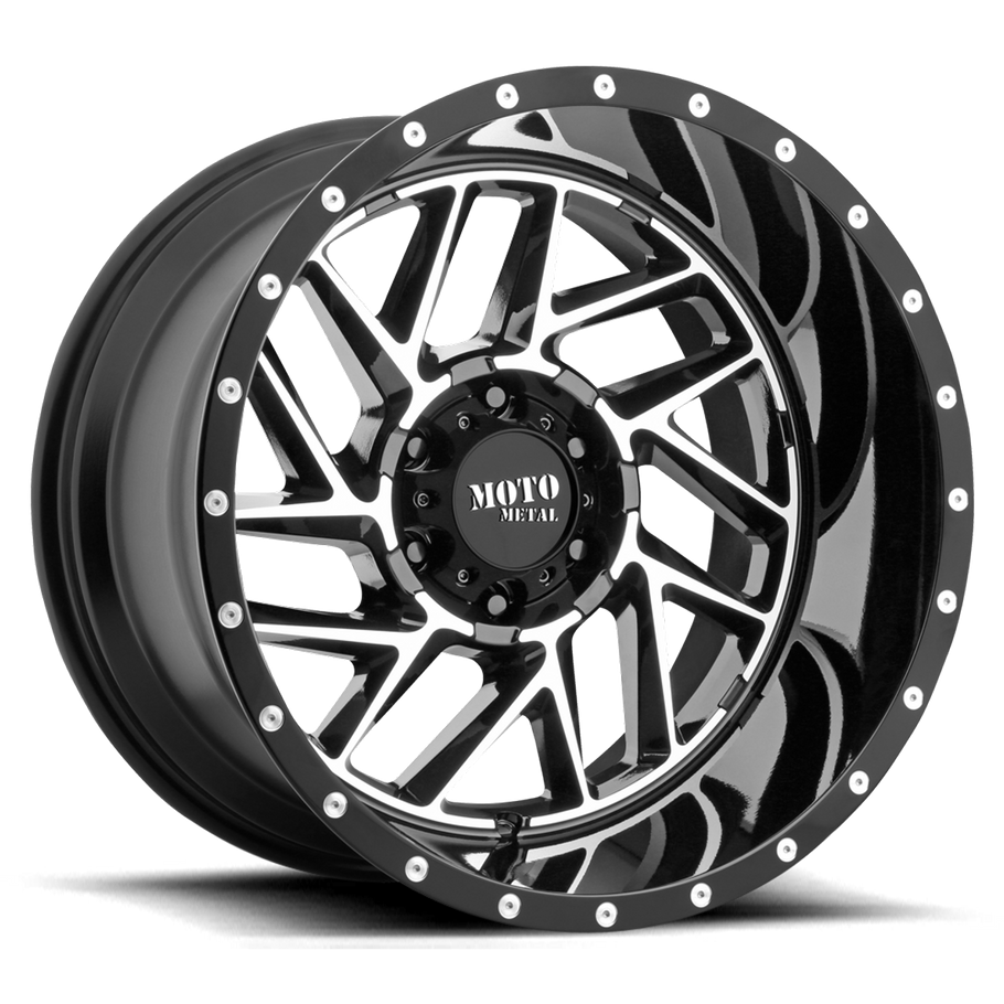 Moto Metal MO985 BREAKOUT 20x10 ET-18 6x139.7 106.10mm GLOSS BLACK MACHINED (Load Rated 1134kg)