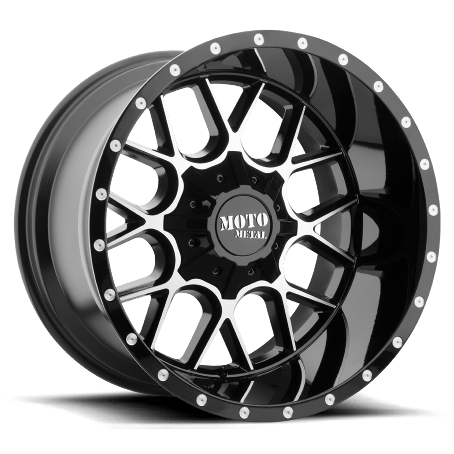 Moto Metal MO986 SIEGE 20x10 ET-18 5x127/139.7 78.10mm GLOSS BLACK MACHINED (Load Rated 1134kg)