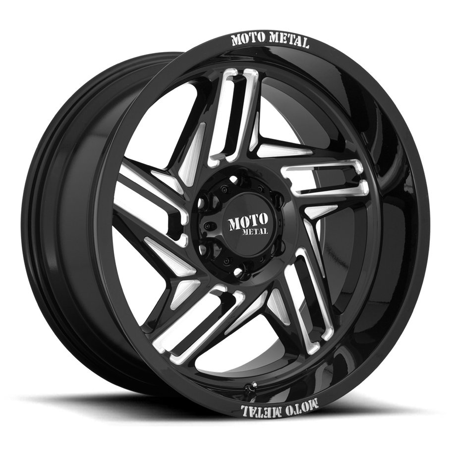 Moto Metal MO996 RIPSAW 20x12 ET-44 5x127 71.50mm GLOSS BLACK MILLED (Load Rated 1134kg)