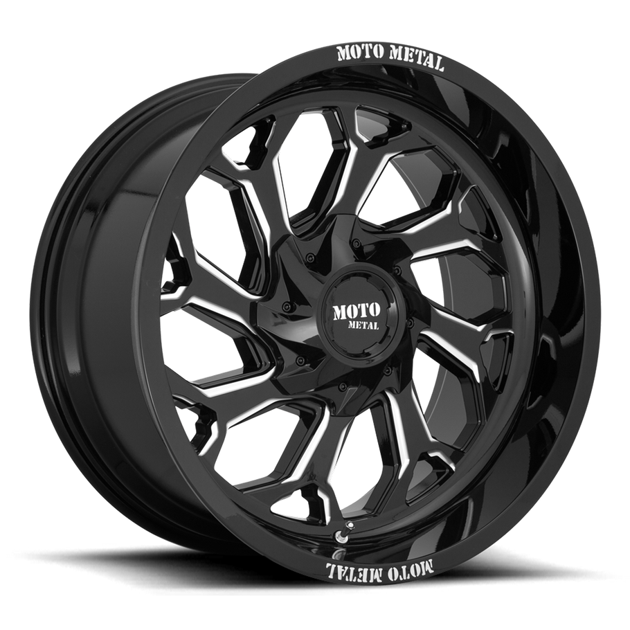 Moto Metal MO999 20x10 ET-18 6x135/139.7 106.10mm GLOSS BLACK MILLED (Load Rated 1134kg)