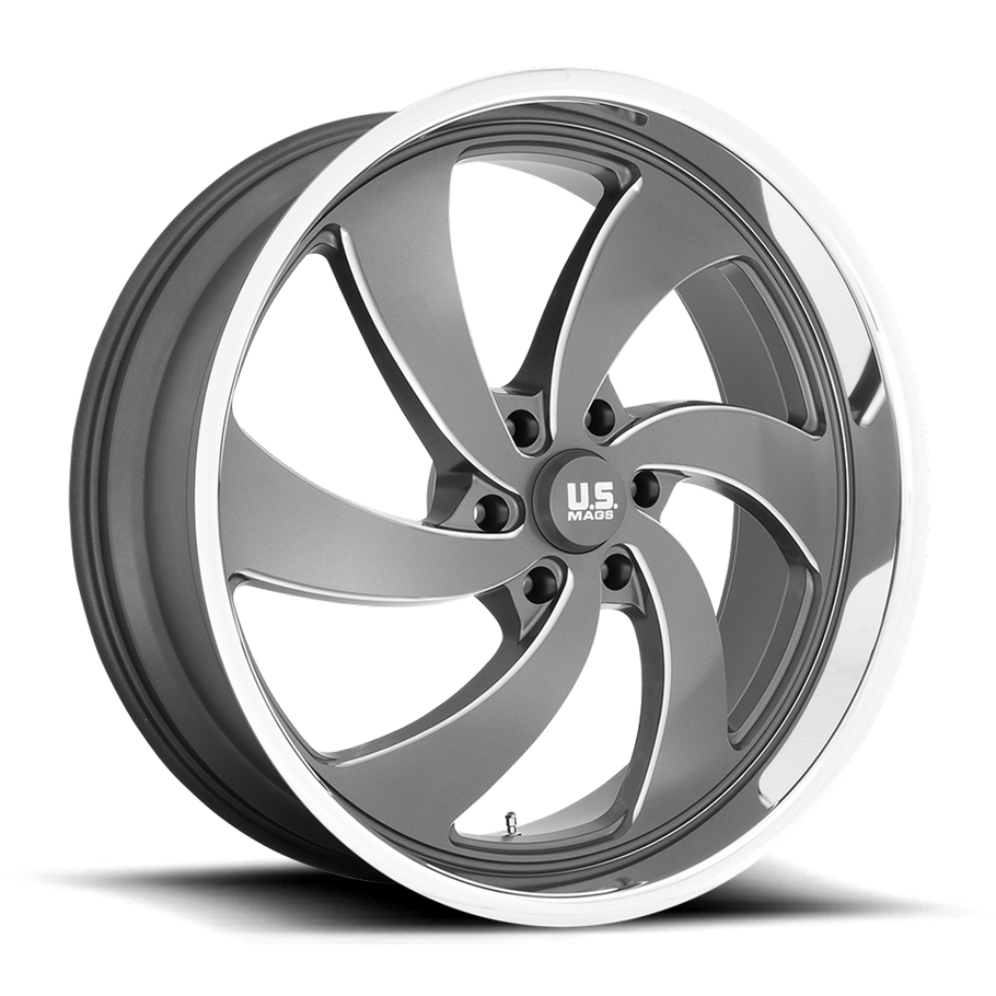 US MAGS U133 DESPERADO 22x10.5 ET01 5x127 78.10mm ANTHRACITE MILLED DIAMOND CUT LIP (Load Rated 862kg)