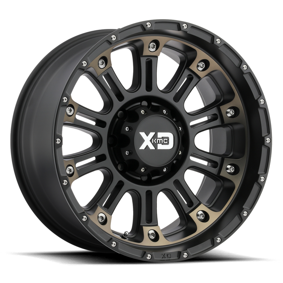 XD XD829 HOSS II 17x9 ET-12 5x127 72.56mm SATIN BLACK MACH W/ DARK TINT (Load Rated 1134kg)