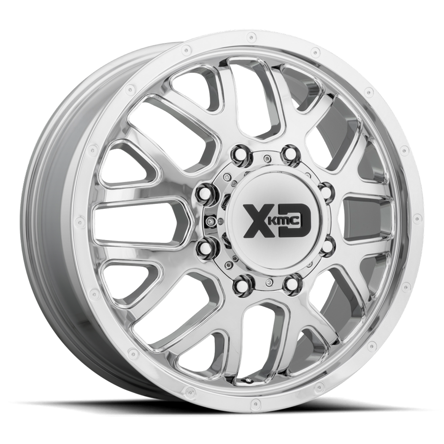 XD XD843 GRENADE DUALLY 20x8.25 ET127 8x165.1 125.10mm CHROME - FRONT (Load Rated 1451kg)