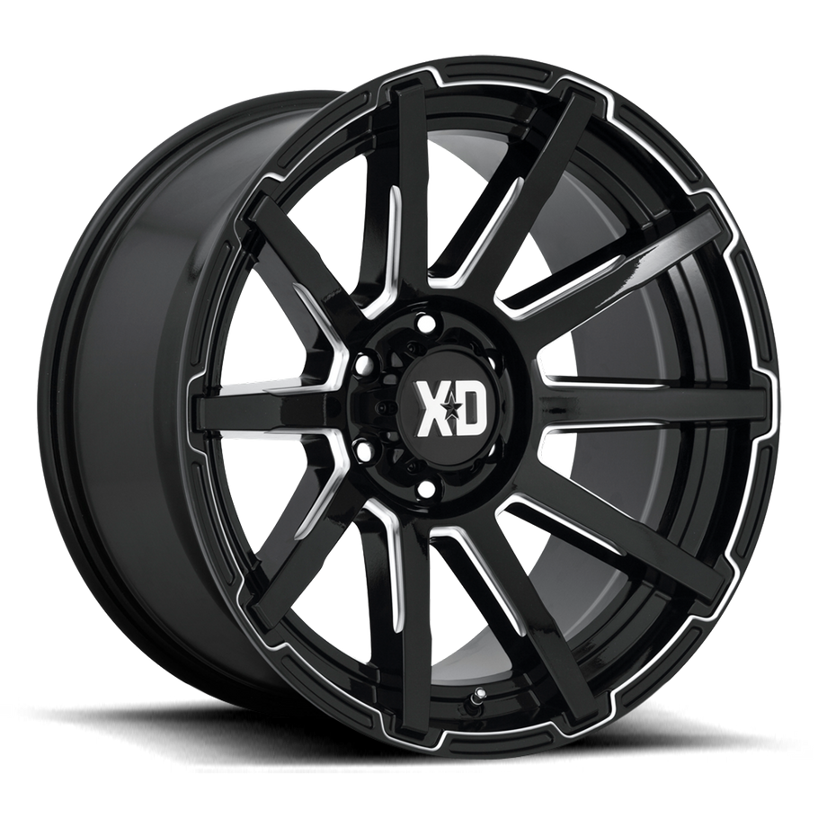 XD XD847 OUTBREAK 20x10 ET12 5x127 71.50mm GLOSS BLACK MILLED (Load Rated 1134kg)