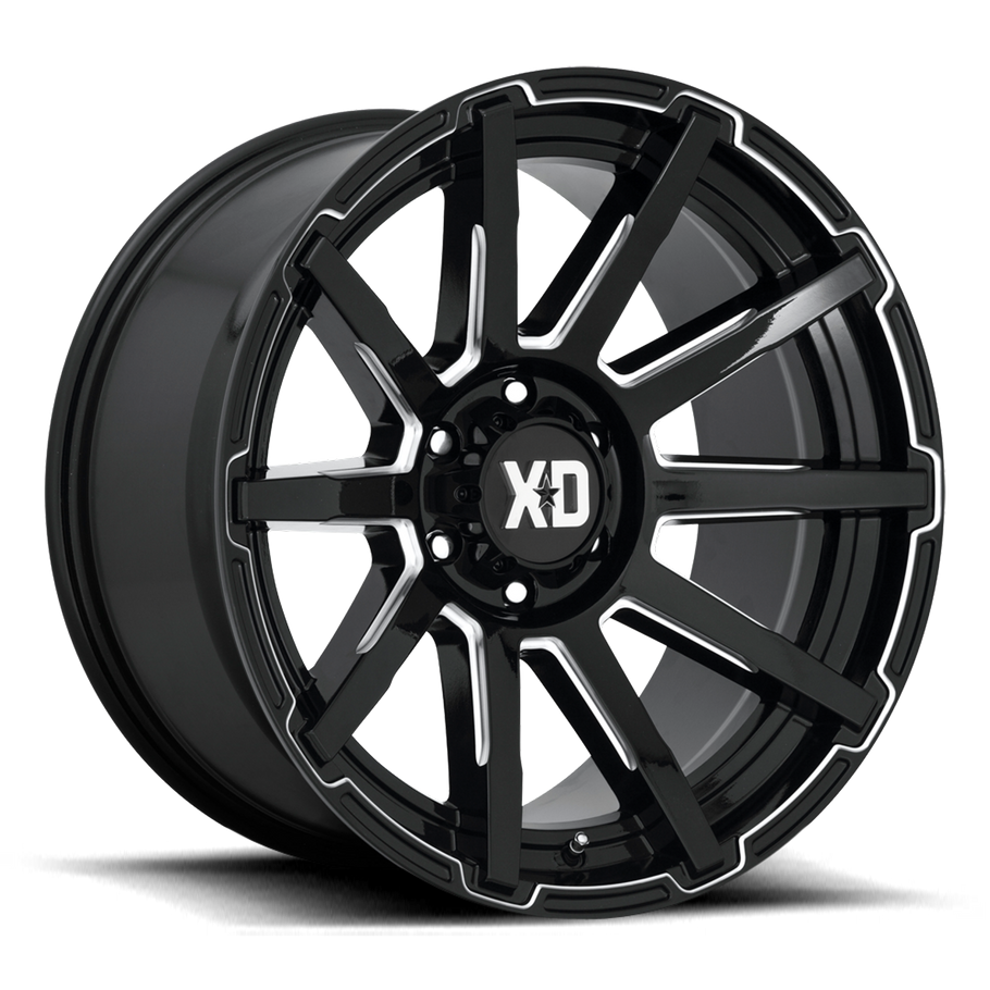XD XD847 OUTBREAK 20x10 ET-18 6x139.7 106.10mm GLOSS BLACK MILLED (Load Rated 1134kg)