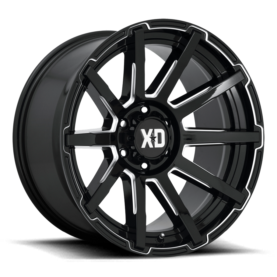 XD XD847 OUTBREAK 20x9 ET30 5x120 74.10mm GLOSS BLACK MILLED (Load Rated 1134kg)