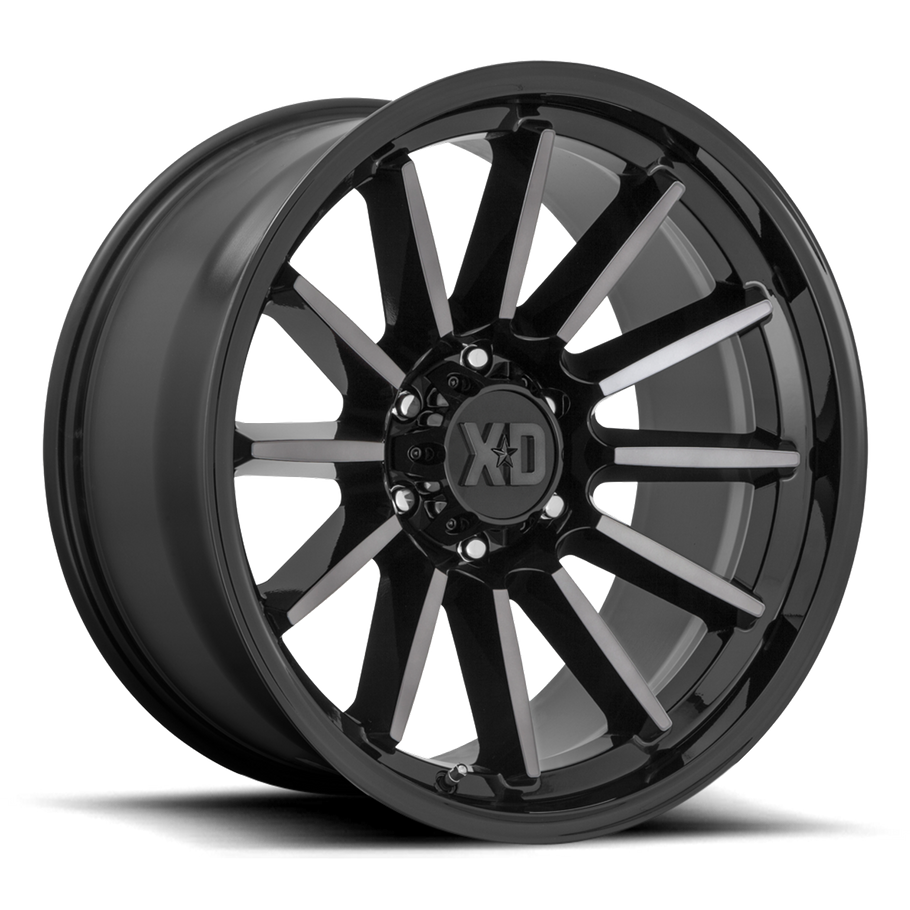 XD XD855 LUXE 20x9 ET18 6x120 66.90mm GLOSS BLACK MACHINED W/ GRAY TINT (Load Rated 1134kg)