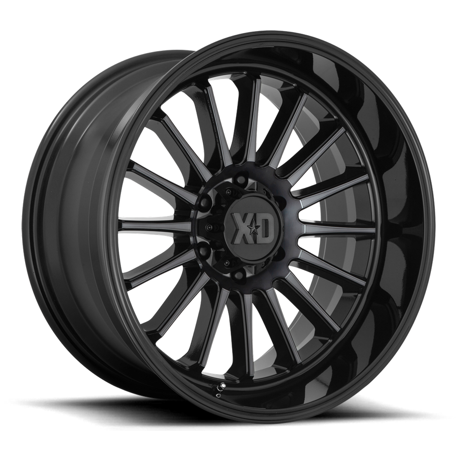 XD XD857 WHIPLASH 22x10 ET-18 5x139.7 78.10mm GLOSS BLACK W/ GRAY TINT (Load Rated 1134kg)