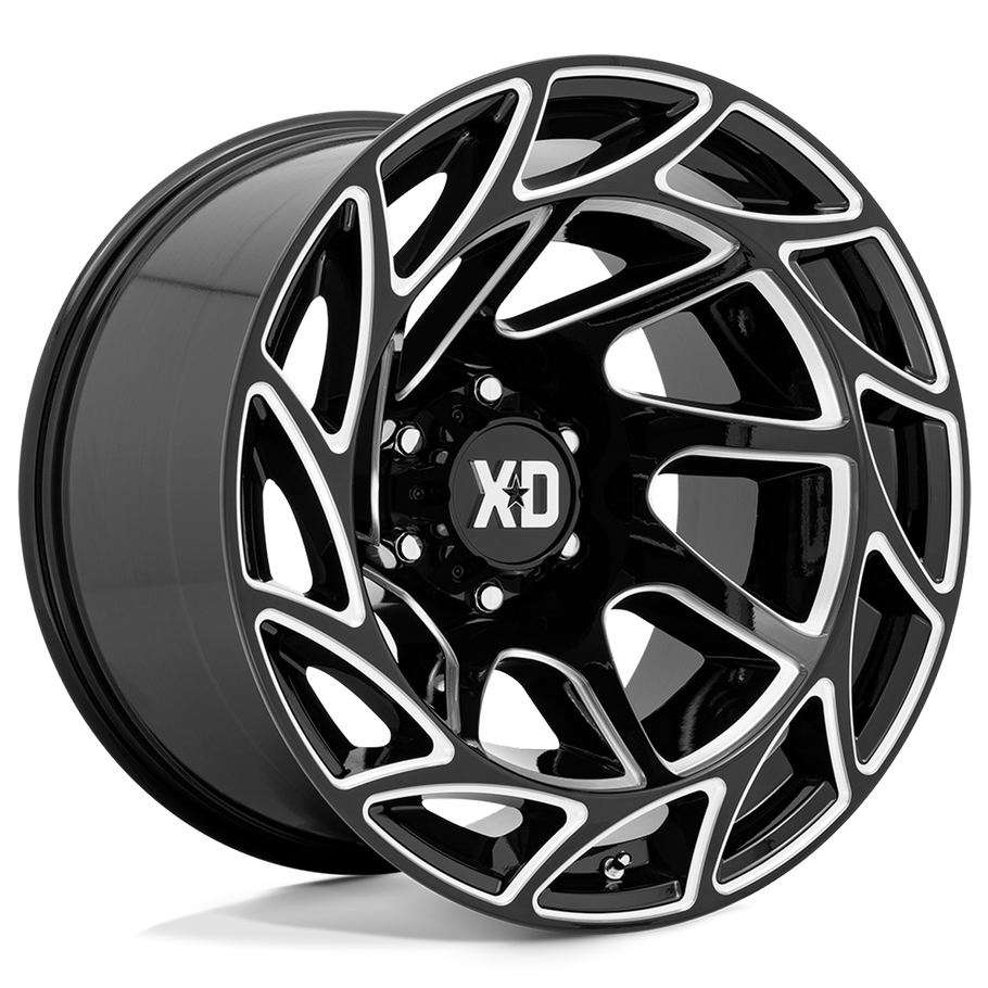 XD XD860 ONSLAUGHT 20x12 ET-44 8x165.1 125.10mm GLOSS BLACK MILLED (Load Rated 1678kg)