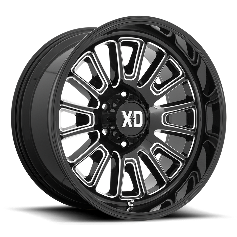 XD XD864 ROVER 22x12 ET-44 8x165.1 125.10mm GLOSS BLACK MILLED (Load Rated 1678kg)