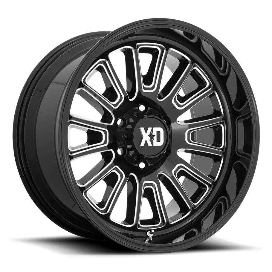 XD XD864 ROVER 24x12 ET-44 8x165.1 125.10mm GLOSS BLACK MILLED (Load Rated 1678kg)