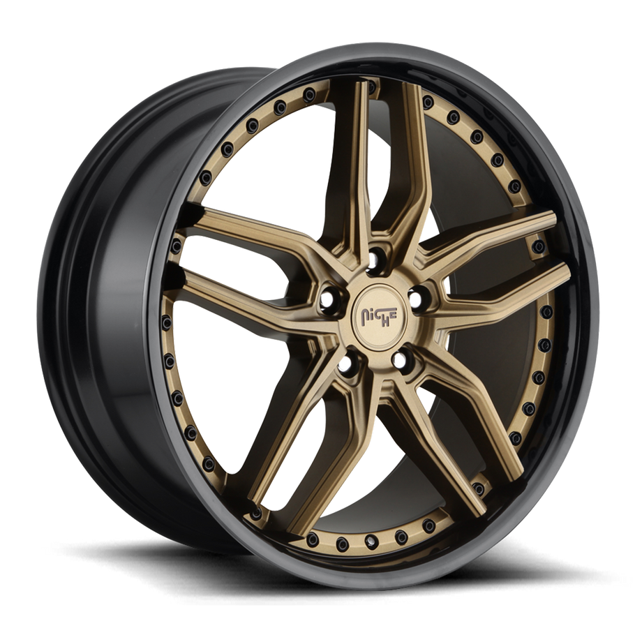 Niche M195 METHOS 19x8.5 ET35 5x120 72.56mm MATTE BRONZE BLACK BEAD RING (Load Rated 816kg)