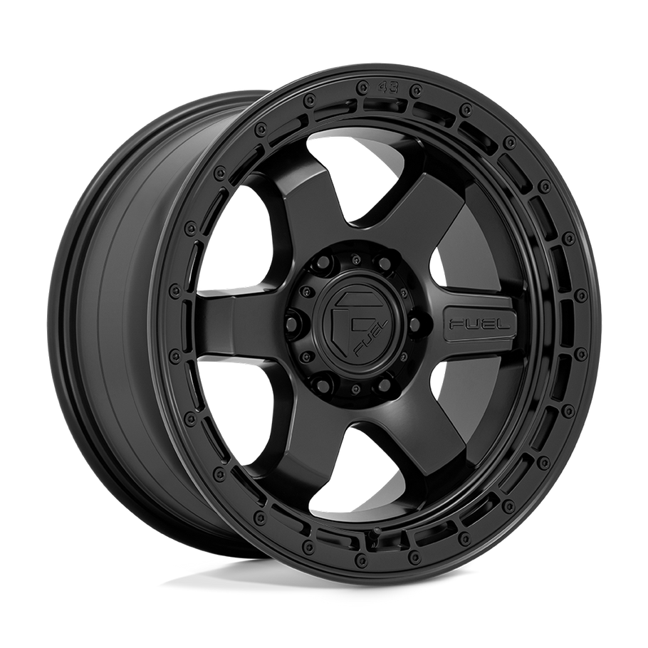 Fuel D750 BLOCK 18x9 ET01 5x127 71.50mm MATTE BLACK W/ BLACK RING (Load Rated 1134kg)