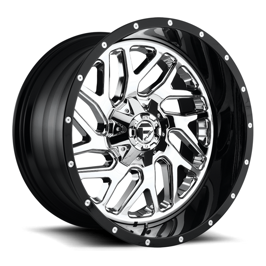 Fuel D211 TRITON 20x10 ET-19 5x139.7/150 110.10mm CHROME PLATED GLOSS BLACK LIP (Load Rated 1134kg)