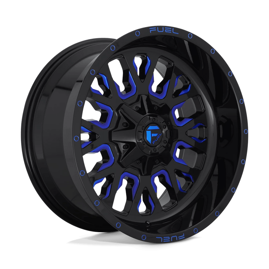 Fuel D645 STROKE 20x10 ET-19 6x135/139.7 106.10mm GLOSS BLACK BLUE TINTED CLEAR (Load Rated 1134kg)