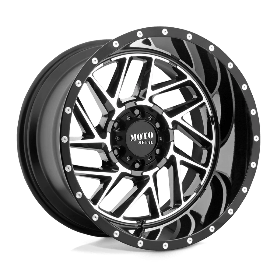 Moto Metal MO985 BREAKOUT 20x12 ET-44 5x139.7 78.10mm GLOSS BLACK MACHINED (Load Rated 1134kg)