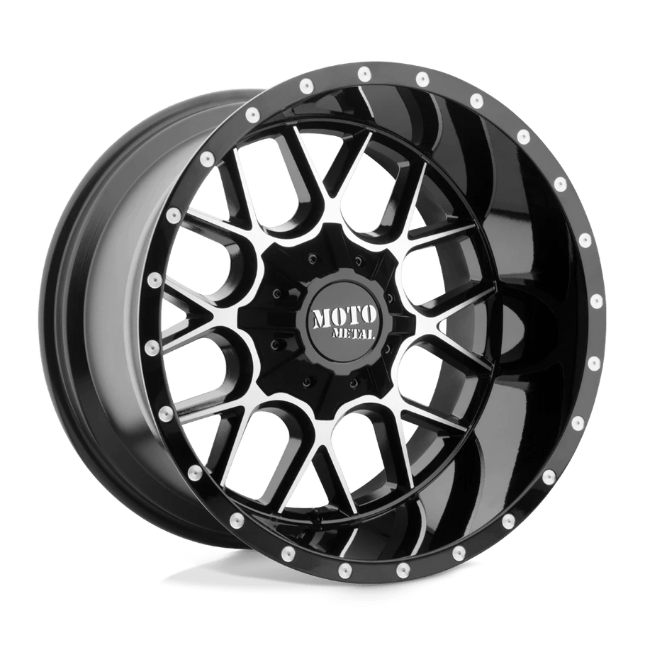 Moto Metal MO986 SIEGE 20x12 ET-44 6x135/139.7 106.10mm GLOSS BLACK MACHINED (Load Rated 1134kg)