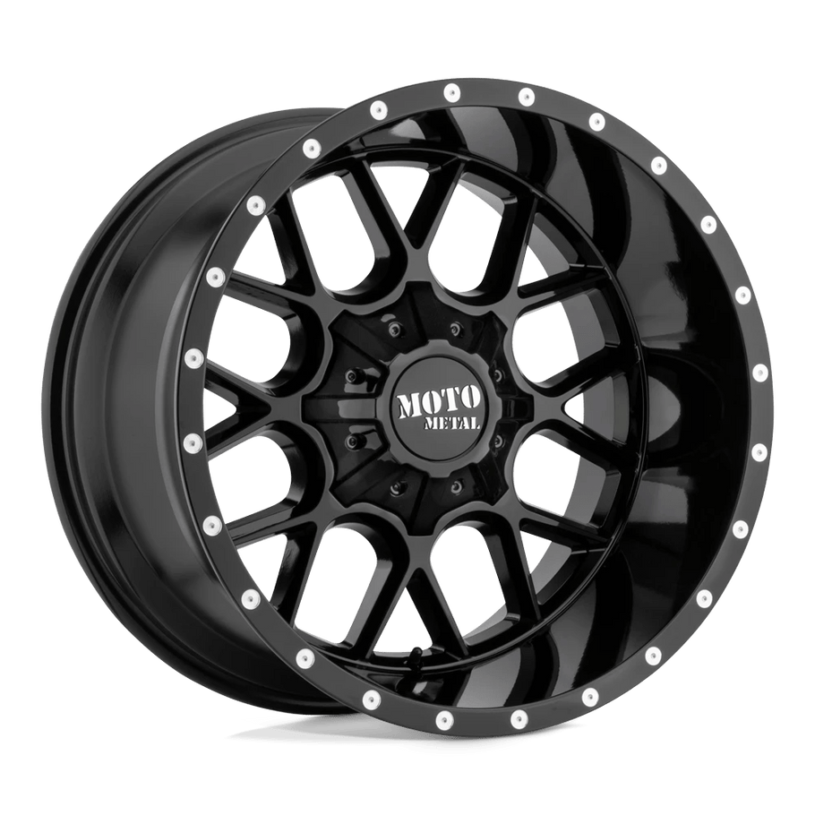 Moto Metal MO986 SIEGE 20x9 ET0 6x135/139.7 106.10mm GLOSS BLACK (Load Rated 1134kg)