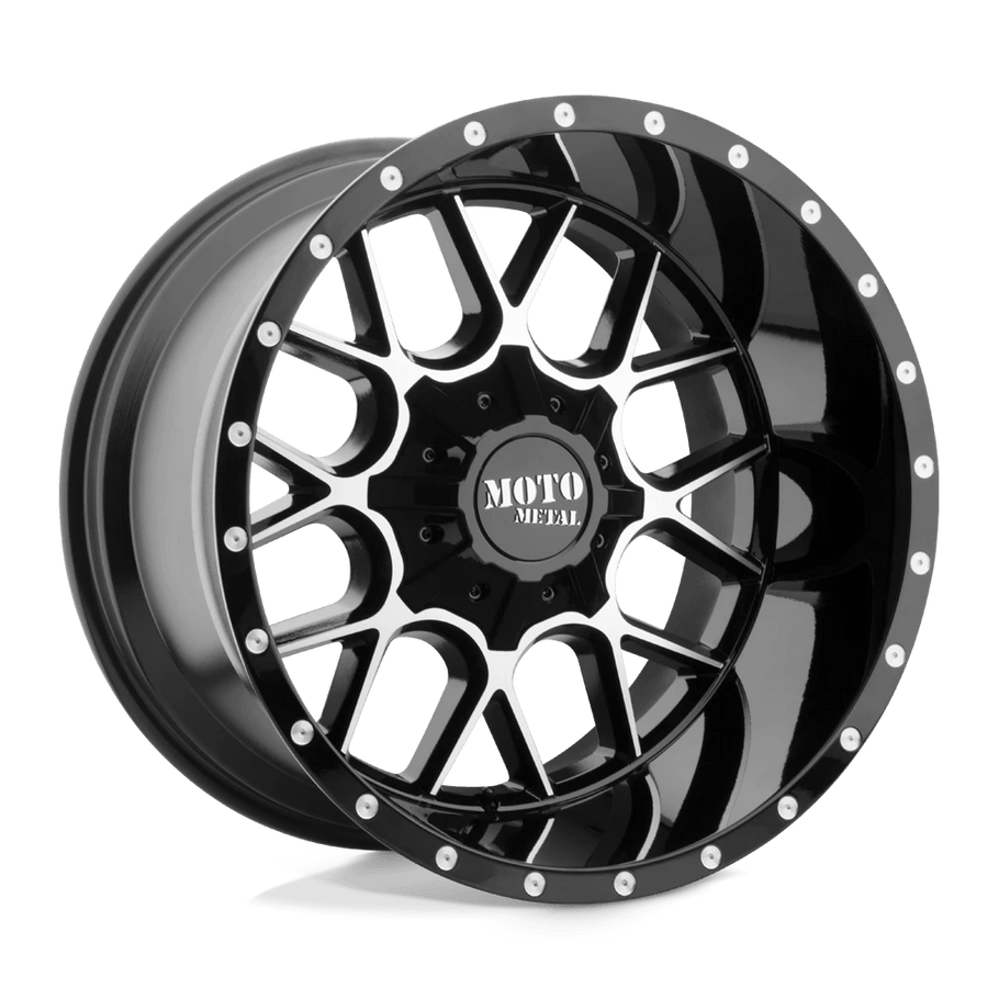 Moto Metal MO986 SIEGE 20x9 ET18 6x135/139.7 106.10mm GLOSS BLACK MACHINED (Load Rated 1134kg)