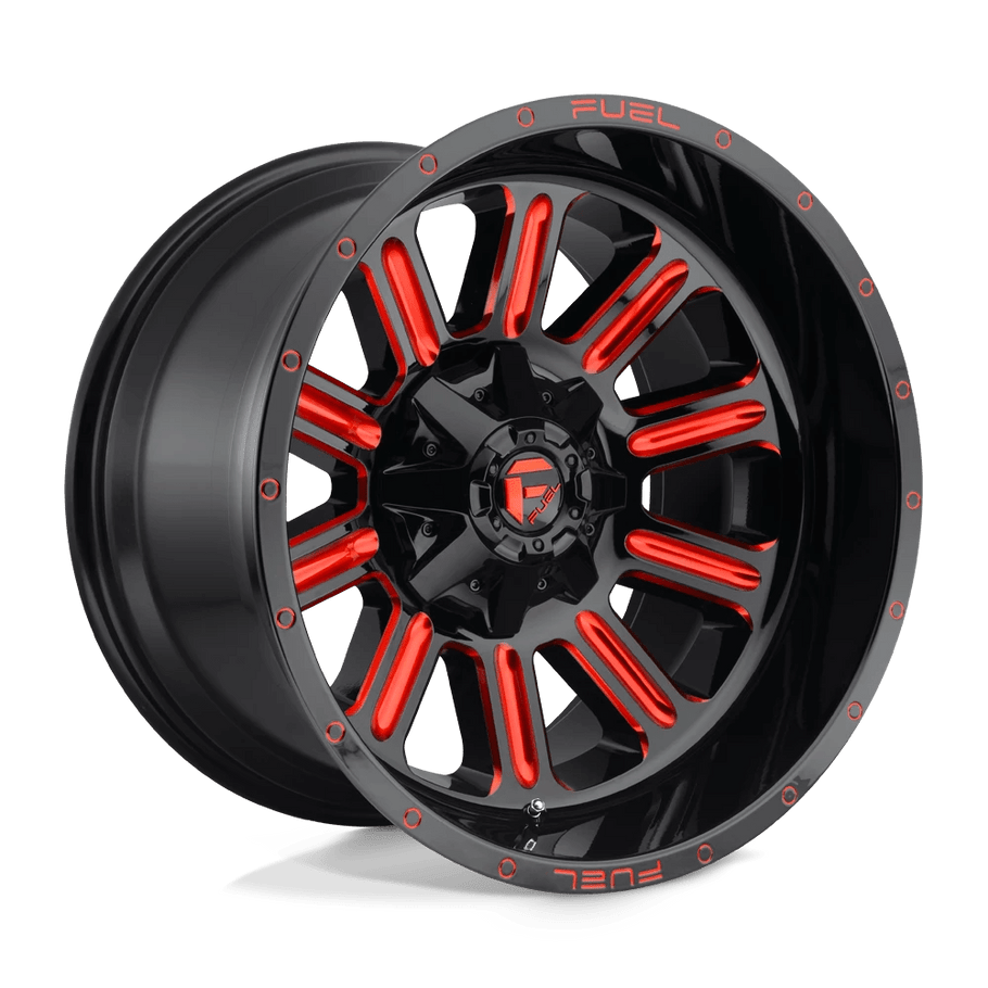 Fuel D621 HARDLINE 22x10 ET-18 8x180 124.20mm GLOSS BLACK RED TINTED CLEAR (Load Rated 1678kg)