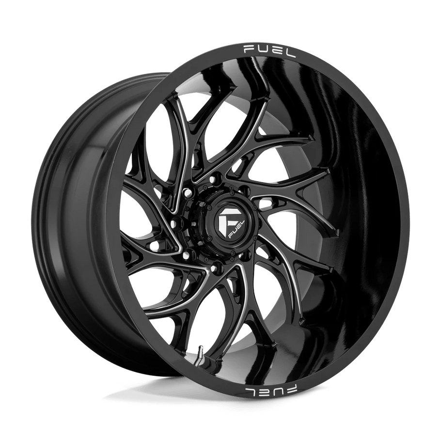 Fuel D741 RUNNER 22x8.25 ET105 8x210 154.30mm GLOSS BLACK MILLED (Load Rated 1361kg)