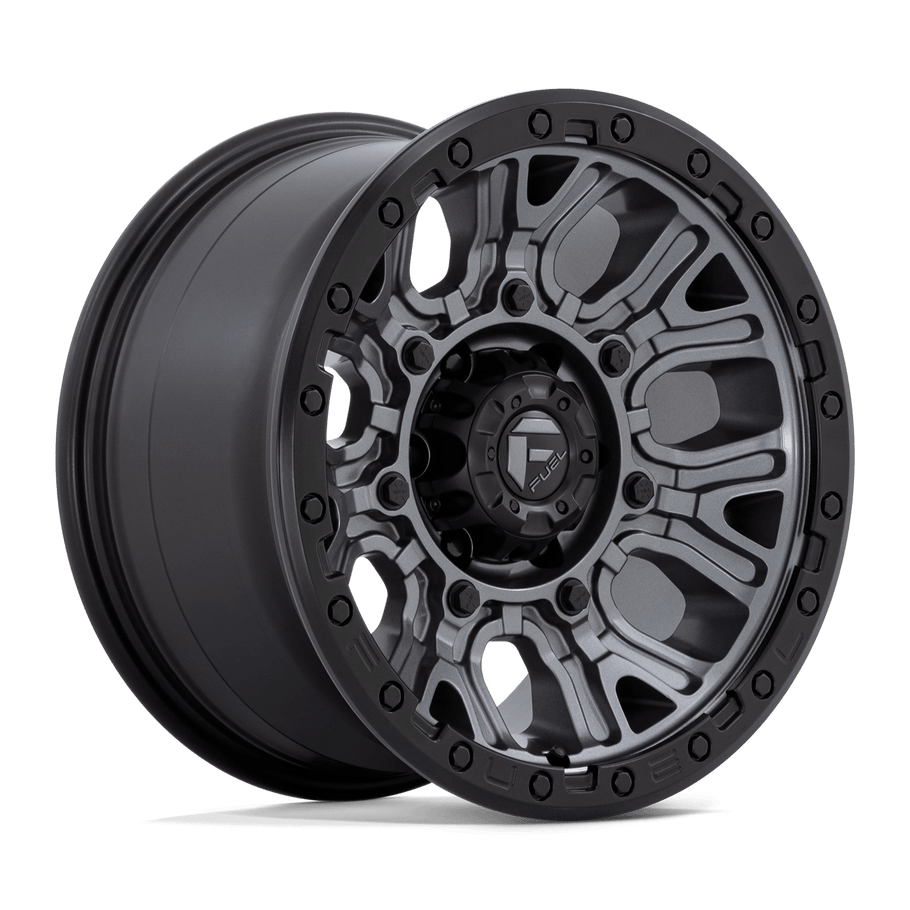 Fuel D825 TRACTION 17x9 ET1 6x139.7 106.10mm MATTE GUNMETAL W/ BLACK RING (Load Rated 1134kg)