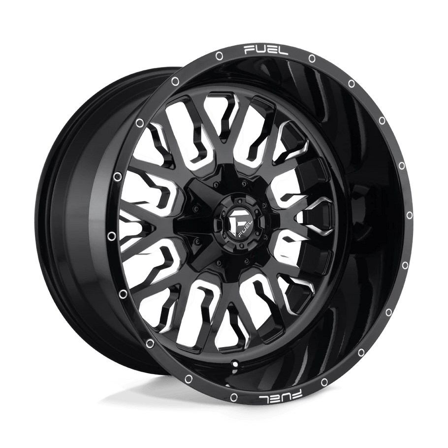 Fuel D611 STROKE 17x9 ET-12 5x114.3/127 78.10mm GLOSS BLACK MILLED (Load Rated 1134kg)