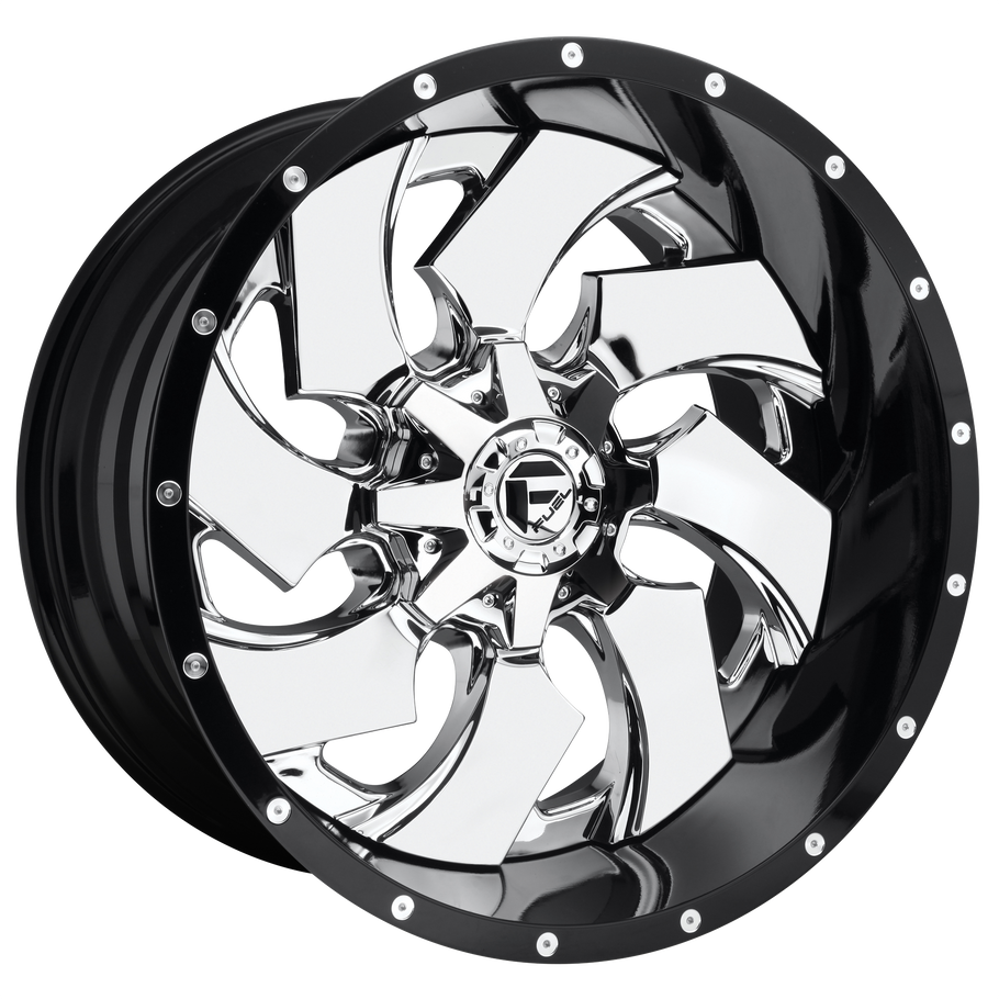 Fuel D240 CLEAVER 20x9 ET20 5x139.7/150 110.10mm CHROME PLATED GLOSS BLACK LIP (Load Rated 1134kg)