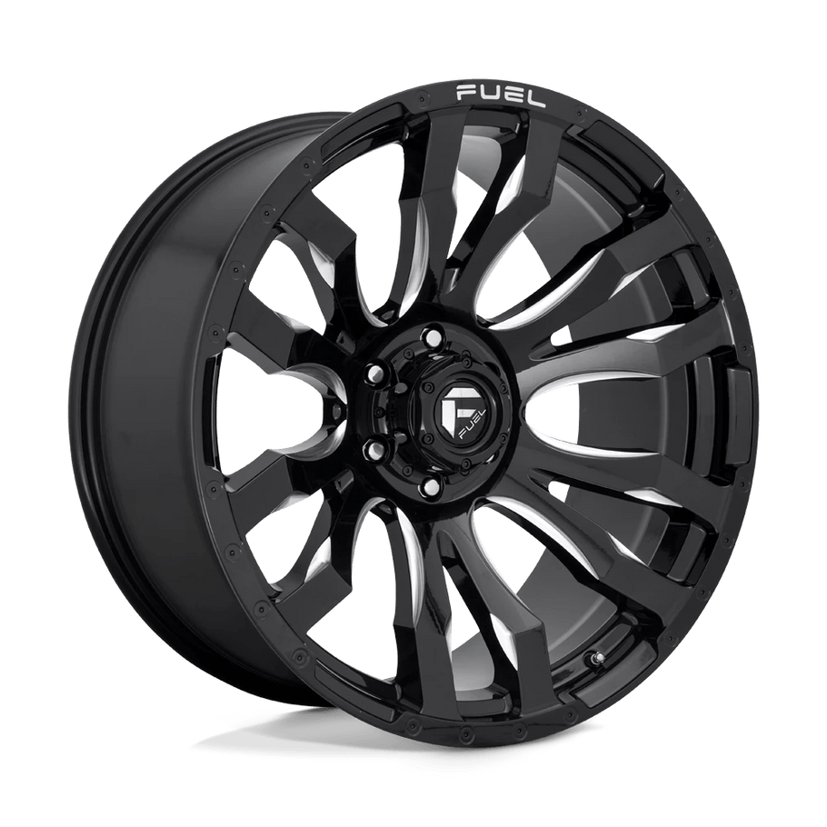 Fuel D673 BLITZ 20x9 ET01 8x180 124.20mm GLOSS BLACK MILLED (Load Rated 1678kg)