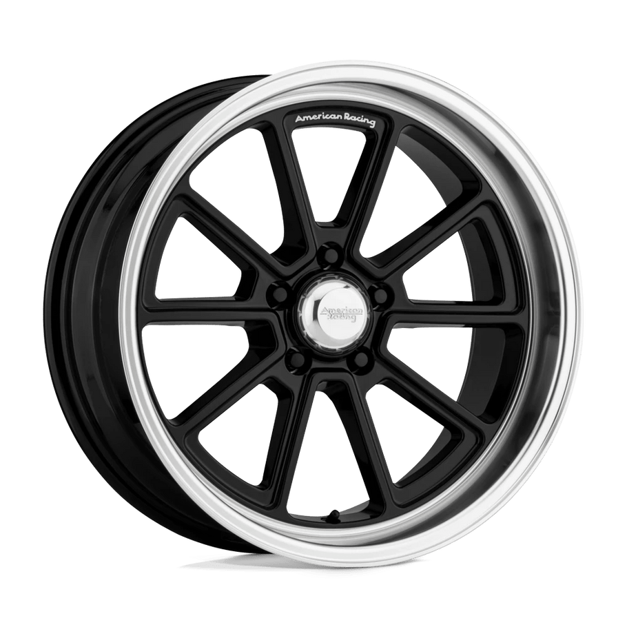 American Racing VN510 DRAFT 18x10 ET0 5x114.3 72.56mm GLOSS BLACK W/ DIAMOND CUT LIP (Load Rated 717kg)