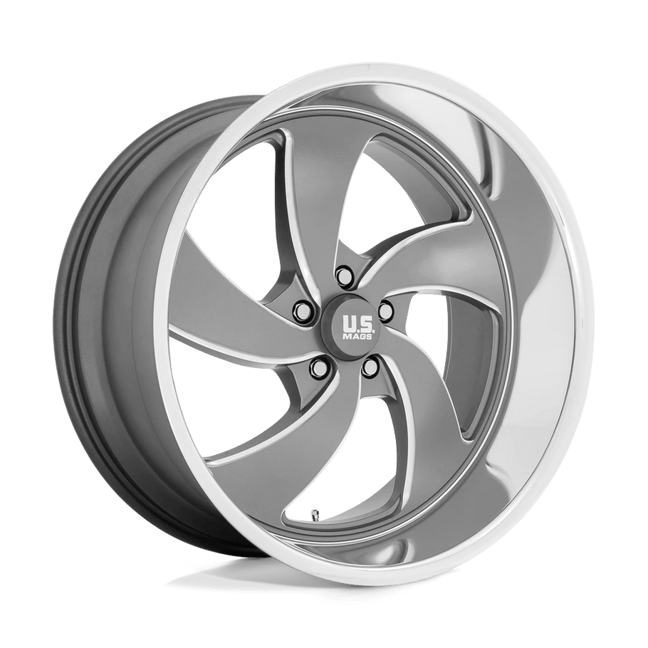 US MAGS U133 DESPERADO 20x9.5 ET1 5x120.65 72.56mm ANTHRACITE MILLED DIAMOND CUT LIP (Load Rated 862kg)