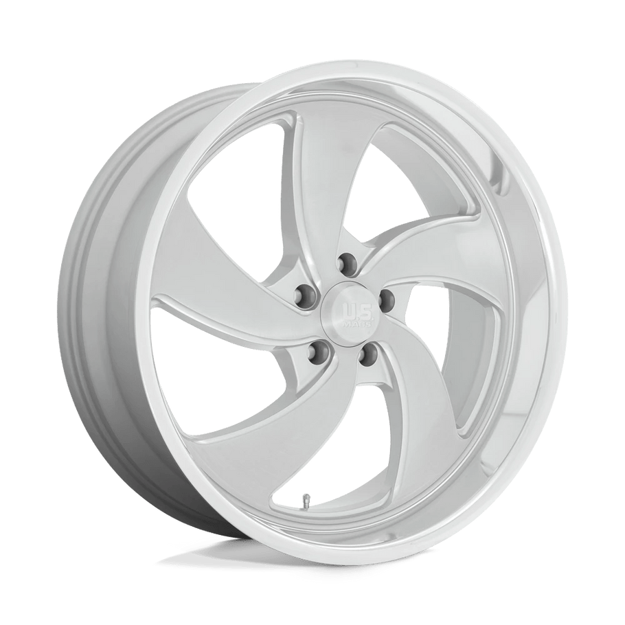 US MAGS U134 DESPERADO 22x10.5 ET01 5x127 78.10mm SILVER BRUSHED FACE MILLED DIAMOND CUT LIP (Load Rated 862kg)
