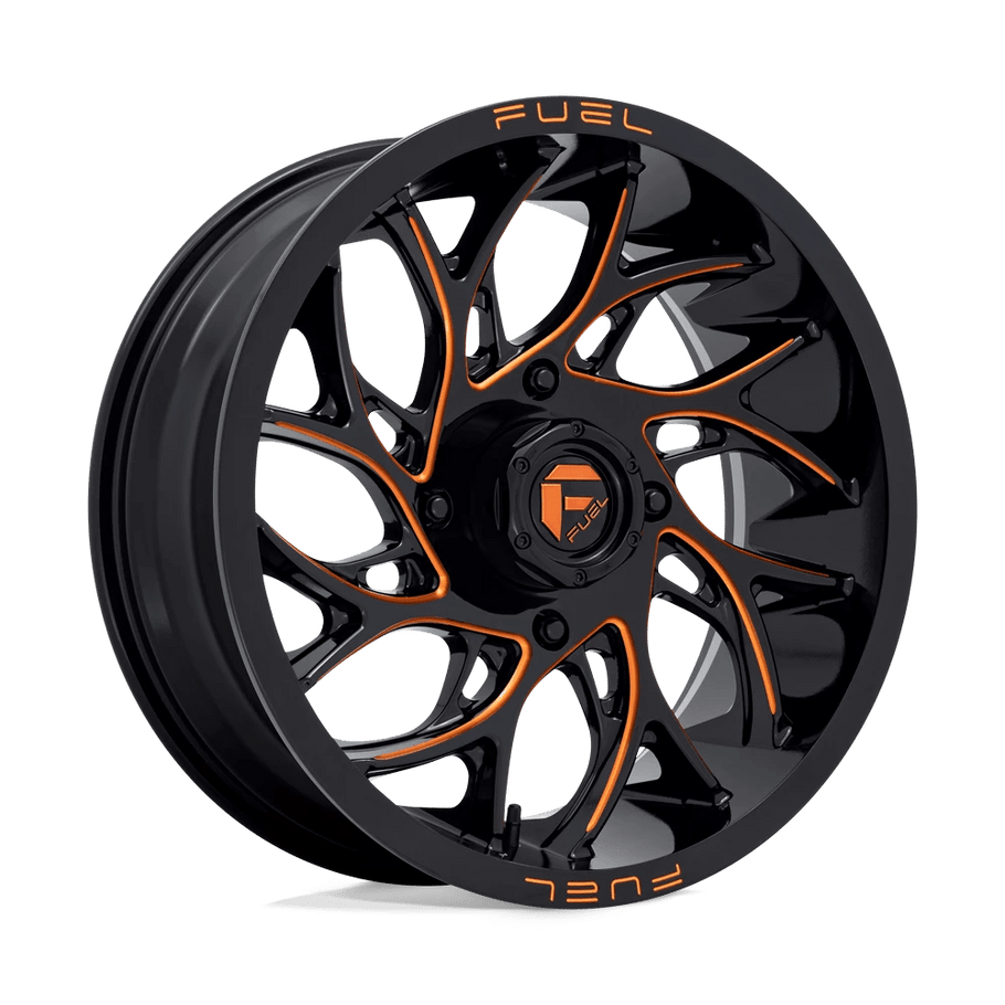 Fuel D780 RUNNER UTV 22x7 ET0 4x156 132.00mm GLOSS BLACK MILLED ORANGE (Load Rated 454kg)