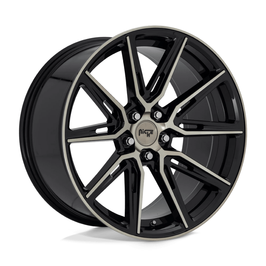 Niche M219 GEMELLO 20x9 ET35 5x114.3 72.56mm GLOSS MACHINED DOUBLE DARK TINT (Load Rated 816kg)