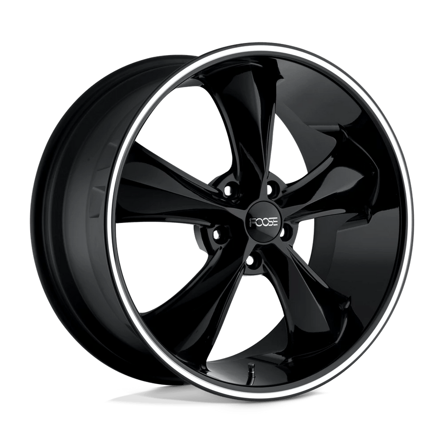 Foose F104 LEGEND 18x9 ET07 5x114.3 72.56mm GLOSS BLACK MILLED (Load Rated 726kg)