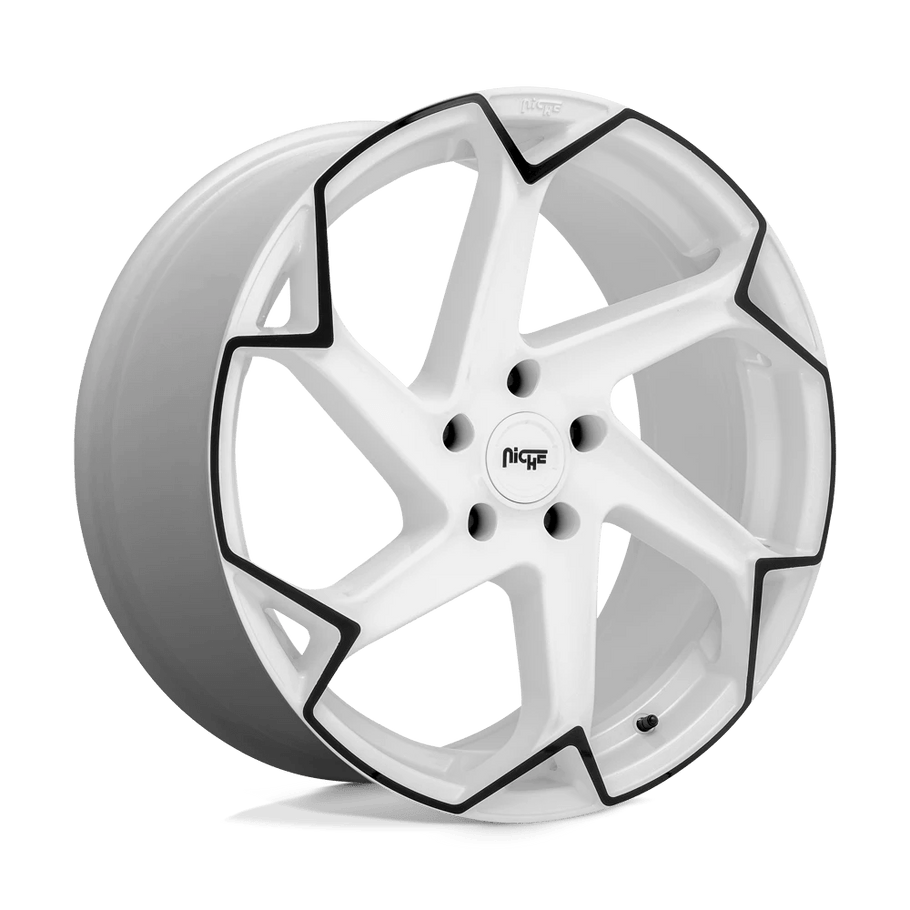 Niche M257 FLASH 20x10.5 ET35 5x120 72.56mm GLOSS WHITE W/ BLACK (Load Rated 816kg)