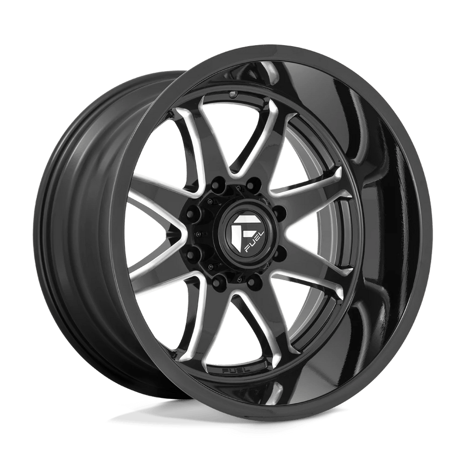 Fuel D749 HAMMER 20x10 ET-18 8x180 124.20mm GLOSS BLACK MILLED (Load Rated 1678kg)