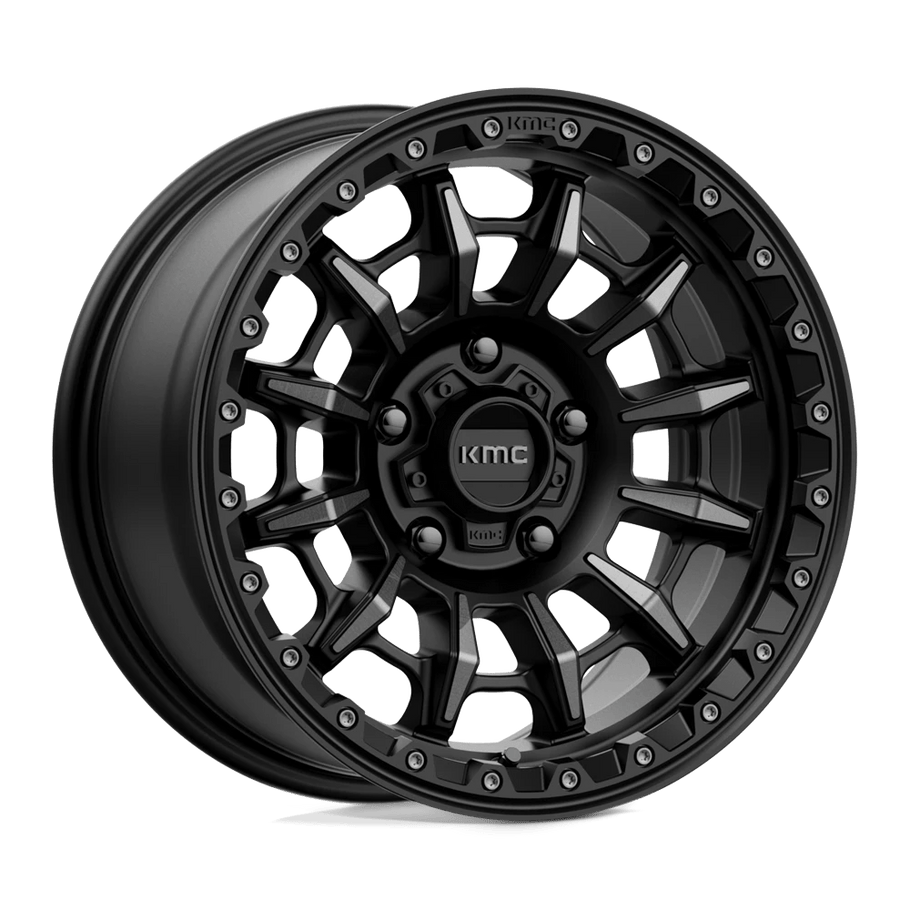 KMC KM547 CARNAGE 17x9 ET0 5x127 71.50mm SATIN BLACK W/ GRAY TINT (Load Rated 1134kg)