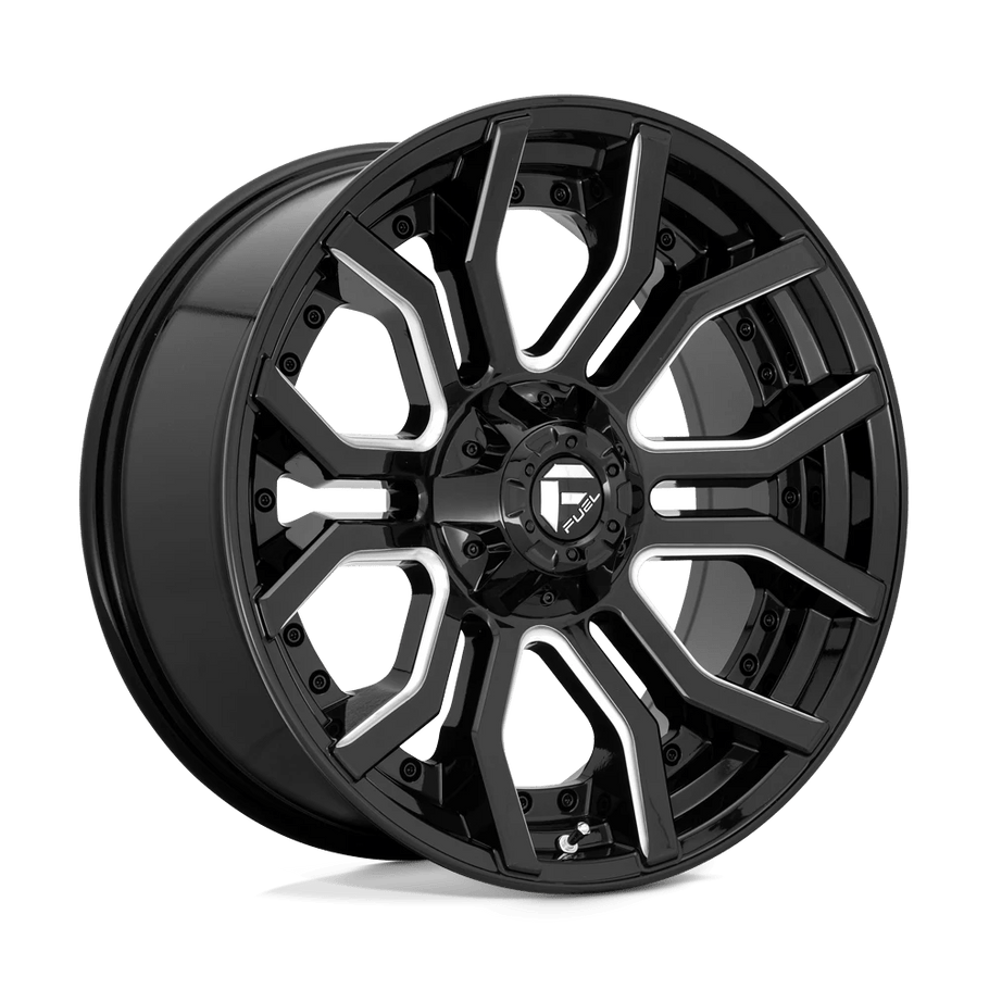 Fuel D711 RAGE 22x10 ET-18 6x135/139.7 106.10mm GLOSS BLACK MILLED (Load Rated 1134kg)