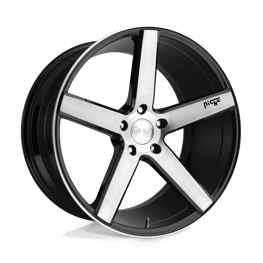 Niche M124 MILAN 19x8.5 ET35 5x114.3 72.56mm GLOSS BLACK BRUSHED (Load Rated 726kg)