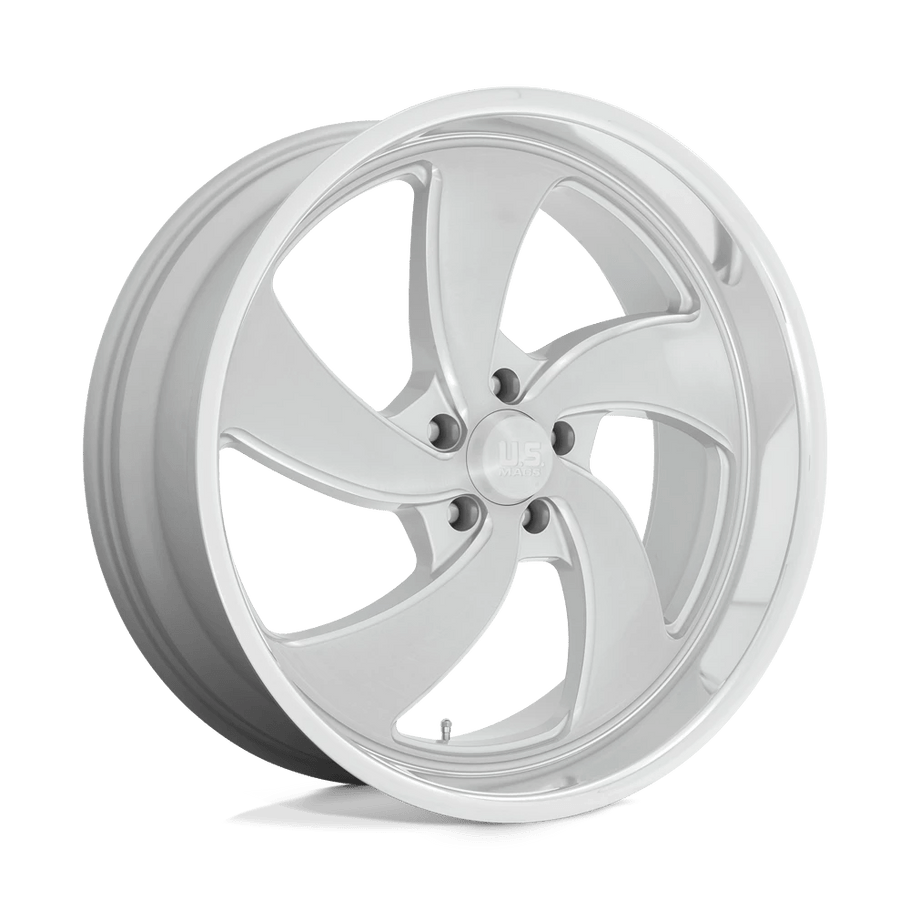 US MAGS U134 DESPERADO 22x10.5 ET01 5x120.65 72.56mm SILVER BRUSHED FACE MILLED DIAMOND CUT LIP (Load Rated 862kg)