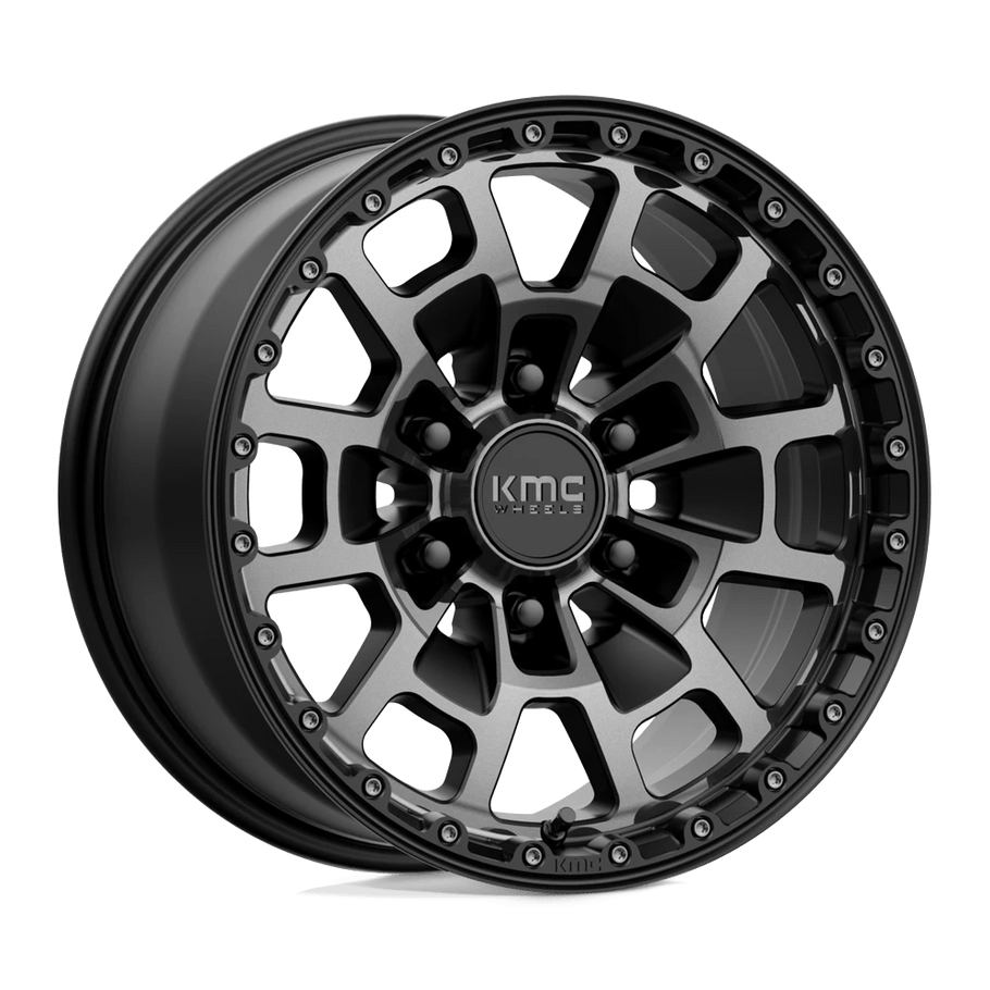 KMC KM718 SUMMIT 17x8.5 ET18 6x139.7 106.10mm SATIN BLACK W/ GRAY TINT (Load Rated 1134kg)