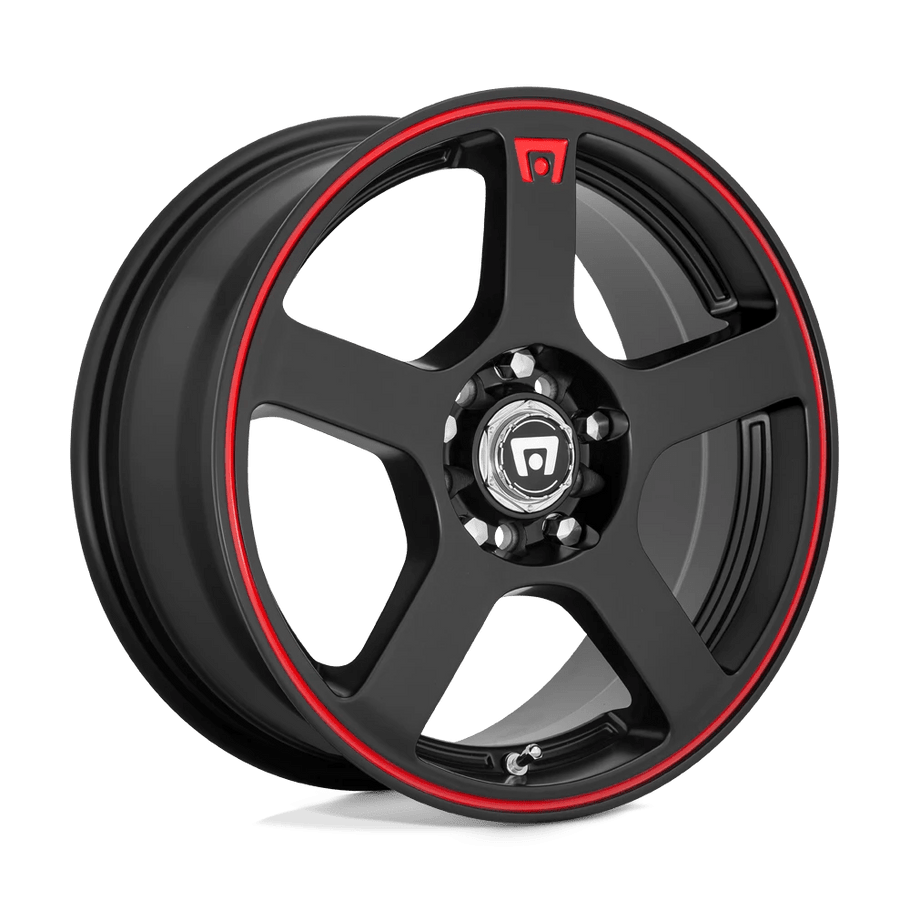 Motegi Racing MR116 FS5 15x6.5 ET40 4x100/108 72.56mm MATTE BLACK W/ RED STRIPE (Load Rated 717kg)