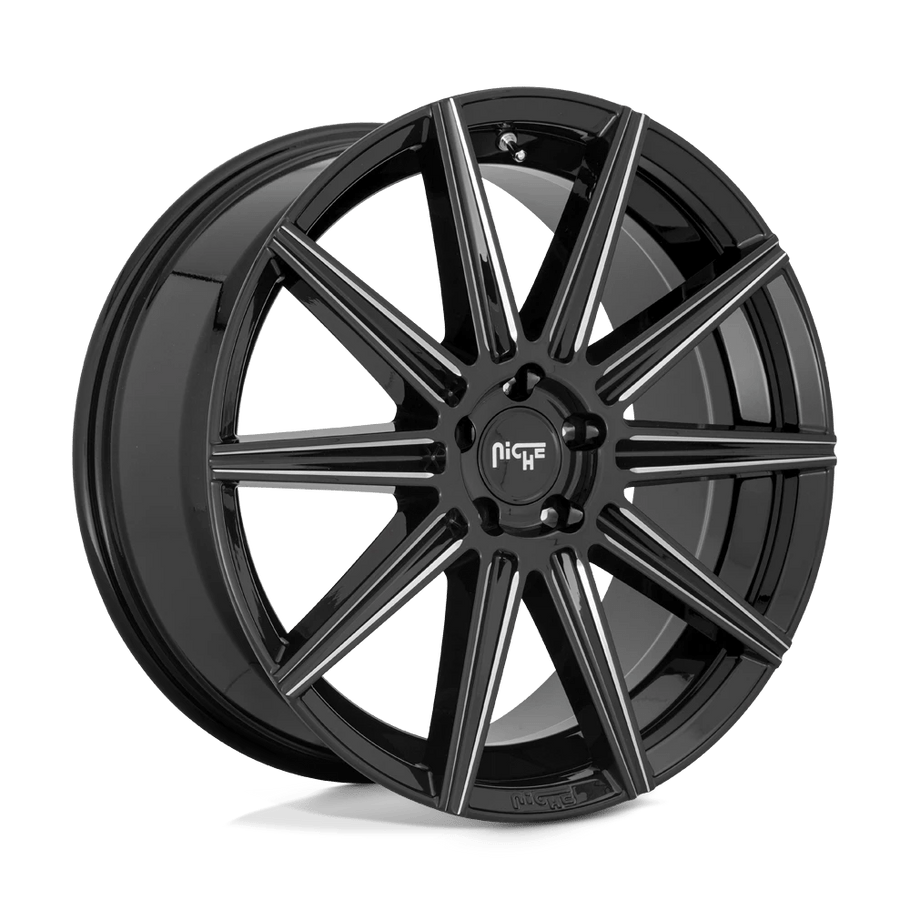 Niche M243 TIFOSI 20x9 ET27 5x112 66.56mm GLOSS BLACK MILLED (Load Rated 816kg)