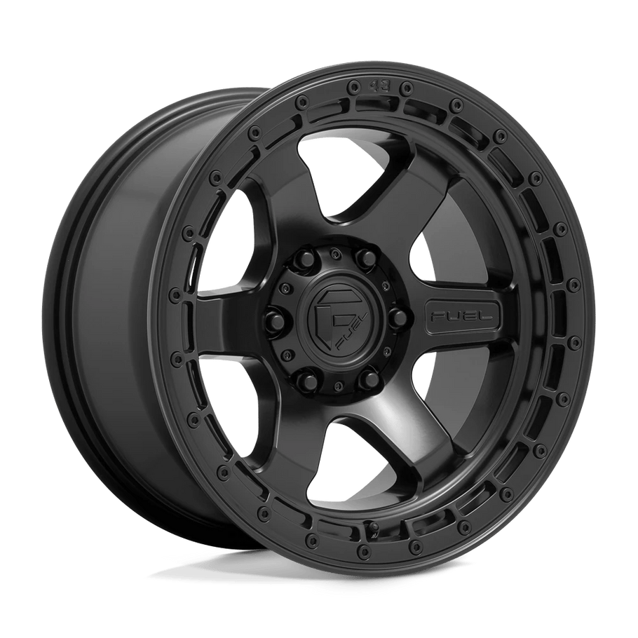 Fuel D750 BLOCK 18x9 ET20 5x127 71.50mm MATTE BLACK W/ BLACK RING (Load Rated 1134kg)