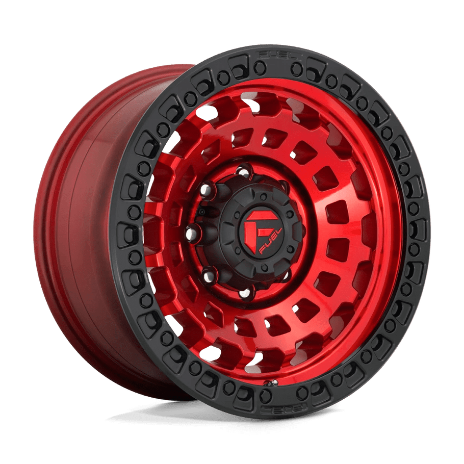 Fuel D632 ZEPHYR 18x9 ET-12 5x127 71.50mm CANDY RED BLACK BEAD RING (Load Rated 1134kg)