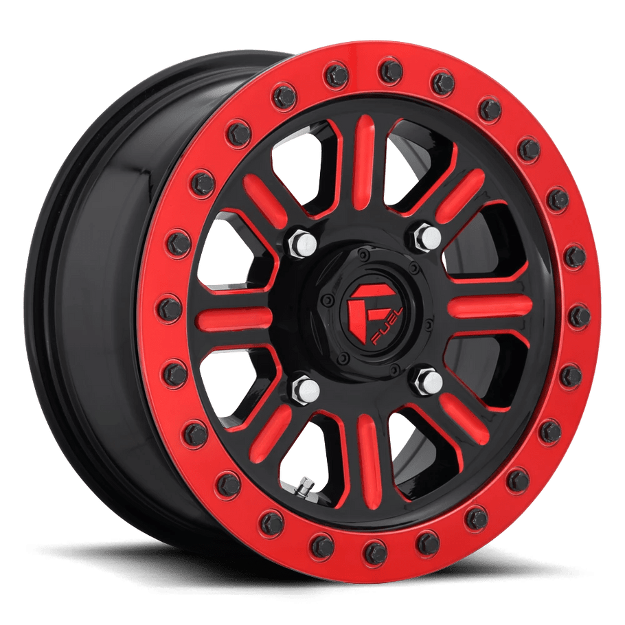 Fuel D911 HARDLINE BEADLOCK 15x10 ET25 4x156 132.00mm GLOSS BLACK RED TINTED CLEAR (Load Rated 454kg)