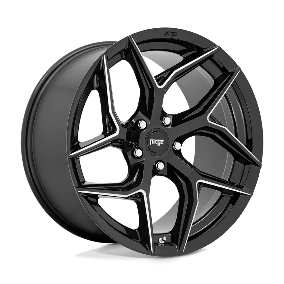 Niche M266 TORSION 20x9 ET35 5x120 72.56mm GLOSS BLACK MILLED (Load Rated 816kg)